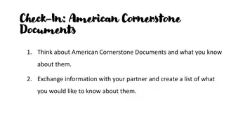 Vorschau - Präsentationen/Tafelbilder - Englisch Unterrrichtssequenz Group puzzle American Cornerstone Documents: The Declaration of Independence, the US Constitution, the Bill of Rights - Seite 1