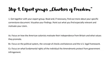 Vorschau - Präsentationen/Tafelbilder - Englisch Unterrrichtssequenz Group puzzle American Cornerstone Documents: The Declaration of Independence, the US Constitution, the Bill of Rights - Seite 3