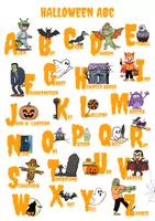 Vorschau - Poster - Halloween Alphabet and Numbers - Englisches Lernposter für die Grundschule - Seite 2