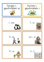 Vorschau - Fördermaterial/Inklusion - i und ie - kurze + lange Vokale - Klasse 1-3 - Regelkarte + Wortkarten - Seite 3