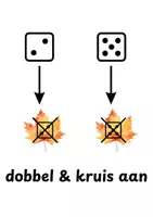 Voorbeeld - Dobbel & kruis aan - rekenspel - herfst - Pagina 1