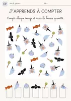 Aperçu - Feuilles d'exercices - Fiche d'Exercice CP Halloween – Compter et écrire les quantités - Page de couverture