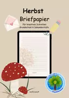 Vorschau - Arbeitsblätter - 🍁Herbst Briefpapier | kreatives Schreiben | Schreibbübung | Schulmaterial | Schreibblatt zum Üben | Schreibanlass zum Herbst | Schreibpapier Herbst | - Deckblatt