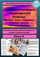 Vorschau - Stundenentwürfe - 🥗 Jeder Mensch isst anders: Kleinkinder · Kinder & Jugendliche · Schwangere · Senioren · Leistungssportler/innen - Deckblatt