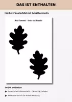 Vorschau - Mal- und Bastelvorlagen - Herbst Fensterbild Eichenblatt kostenlos | Bastelvorlage mit Transparentpapier für Sonnenfänger & Suncatcher | Basteln Herbst Grundschule - Seite 2