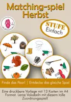Vorschau - Spiele - Herbst Zuordnungsspiel Einfach • Herbst Wortschatz • Kindergarten & Grundschule • Printable - Deckblatt