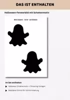 Vorschau - Mal- und Bastelvorlagen - Halloween Fensterdeko Gespenst kostenlos | Bastelvorlage Fensterbild mit Transparentpapier für Sonnenfänger & Suncatcher | Basteln Herbst Grundschule - Seite 2
