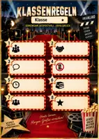 Vorschau - Arbeitsblätter - Klassenregeln Poster Hollywood-Style | Klasse 7–10 | 2 DIN A4 Vorlagen (beschriftet & blanko) - Seite 2