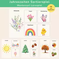 Vorschau - Spiele - Jahreszeiten Sortierspiel | Kita Kindergarten Vorschule - Deckblatt