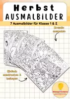 Vorschau - Mal- und Bastelvorlagen - Herbst-Ausmalbilder - Kreativer Malspaß für Klasse 1 & 2 - Deckblatt