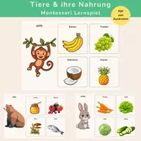 Vorschau - Spiele - Tiere und ihre Nahrung Lernspiel | Tiere zuordnen - Deckblatt