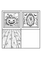 Vorschau - Mal- und Bastelvorlagen - Halloween-Ausmalbilder als 3D-Raum – Bastelvorlagen - Seite 3