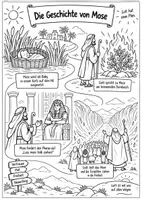 Vorschau - Mal- und Bastelvorlagen - Die Geschichte von Mose – kostenloses Material für den Religionsunterricht - Seite 1