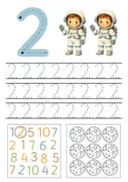 Vorschau - Arbeitsblätter - Zahlen schreiben lernen - Ziffern 1-10 schreiben & zählen | Arbeitsblätter & Lernblätter - Mathe Kita, Vorschule, Kindergarten & Klasse 1 - Seite 2