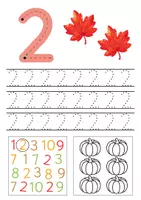 Vorschau - Arbeitsblätter - Ziffern 1-10 schreiben & zählen | Zahlen schreiben lernen - Herbst | Arbeitsblätter & Lernblätter - Mathe Kita, Vorschule, Kindergarten & Klasse 1 - Seite 2
