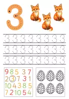 Vorschau - Arbeitsblätter - Ziffern 1-10 schreiben & zählen | Zahlen schreiben lernen - Herbst | Arbeitsblätter & Lernblätter - Mathe Kita, Vorschule, Kindergarten & Klasse 1 - Seite 3