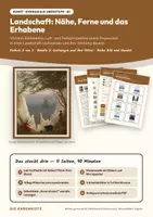 Vorschau - Stundenentwürfe - Landschaft: Nähe, Ferne und das Erhabene — Kunst Oberstufe Q1: Doppelstunde mit Begriffskarten, 4 Arbeitsblättern und Lösungen - Deckblatt
