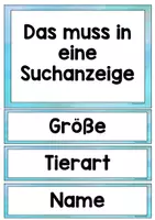 Vorschau - Arbeitsblätter - Haustier Suchanzeige - Tierbeschreibung - Seite 2