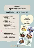 Vorschau - Arbeitsblätter - Lerntheke: Supersinne von Tieren - NW Klasse 5/6 - Deckblatt