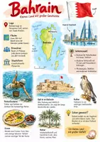 Vorschau - Arbeitsblätter - Lernplakat + Arbeitsblätter zum Thema "Bahrain" (Lückentext, Hörverstehen) + Lösung & MP3 - Deckblatt
