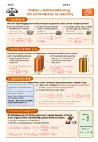 Vorschau - Unterrichtsreihen - Dichte Rechentraining – Physik Sek I Arbeitsblätter inkl. Lösungen - Seite 1