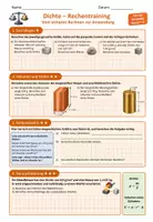 Vorschau - Unterrichtsreihen - Dichte Rechentraining – Physik Sek I Arbeitsblätter inkl. Lösungen - Deckblatt