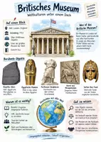 Vorschau - Arbeitsblätter - Lernplakat + Arbeitsblätter zum Thema "Britisches Museum" + Lösung & MP3 + Infografik - Deckblatt