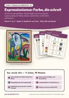 Vorschau - Stundenentwürfe - Expressionismus: Farbe, die schreit — Kunst Oberstufe Q1: Doppelstunde mit Begriffskarten, 4 Arbeitsblättern und Lösungen - Deckblatt