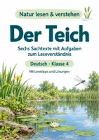 Vorschau - Arbeitsblätter - Sachtexte zum Leseverständnis Klasse 4 – Der Teich: 6 Texte und Aufgaben - Deckblatt
