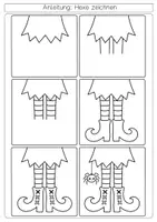 Vorschau - Arbeitsblätter - Kunst Halloween Hexe Klasse 2 - 4 mit Vorlagen Herbst - Seite 3