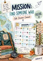Vorschau - Arbeitsblätter - 🎁 FREEBIE: Mission – Find Someone Who! | English Speaking Activity - Deckblatt