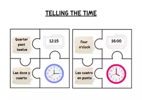 Vista previa - Tarjetas / Manipulativos - Telling the time - Portada