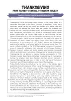 Vorschau - Arbeitsblätter - Thanksgiving - Reading Text and Fact File - Seite 1