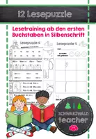 Vorschau - Arbeitsblätter - Lesetraining für Leseanfänger – 12 Lesepuzzle in Silbenschrift | Klasse 1 - Deckblatt