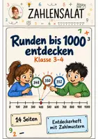Vorschau - Stundenentwürfe - Zahlenstrahl Bis 1000 – Runden entdecken Entdeckerheft Klasse 3-4 - Deckblatt