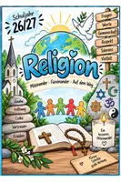 Vorschau - Arbeitsblätter - 📚Deckblätter Nebenfächer für Ordner & Hefte | GPG, NT, WiB, Musik, Informatik, Ethik, Religion, Kunst, HSU, WG - Seite 1