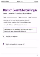 Vorschau - Arbeitsblätter - Deutsch Gesamtcheck A Basisscreening Klasse 5–6 - Deckblatt
