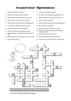 Vorschau - Arbeitsblätter - Kreuzworträtsel Allgemeinwissen - 22 Fragen mit Lösungswort - Seite 1