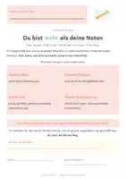 Vorschau - Fördermaterial/Inklusion - Zeugnisbeilage "Du bist mehr als deine Noten" - Mutmacher - Seite 1
