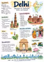 Vorschau - Arbeitsblätter - Lernplakat + Arbeitsblätter zum Thema "Delhi" + Lösung & MP3 - Deckblatt