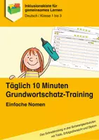 Vorschau - Arbeitsblätter - Täglich 10 Minuten Grundwortschatz-Training: Einfache Nomen (Schreibtraining mit Tests, Erfolgsübersicht und Diplom) - Deckblatt