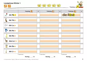 Vorschau - Arbeitsblätter - Täglich 10 Minuten Grundwortschatz-Training: Einfache Nomen (Schreibtraining mit Tests, Erfolgsübersicht und Diplom) - Seite 3