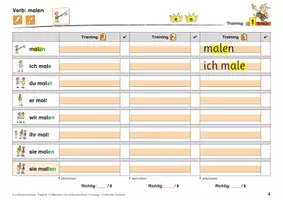 Vorschau - Arbeitsblätter - Täglich 10 Minuten Grundwortschatz-Training: Einfache Verben (Schreibtraining mit Tests, Erfolgsübersicht und Diplom) - Seite 3