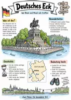 Vorschau - Arbeitsblätter - Lernplakat + Arbeitsblätter zum Thema "Deutsches Eck" (Lückentext, Hörverstehen) + Lösung & MP3 + Infografik - Deckblatt