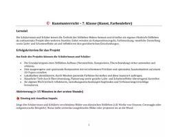 Vorschau - Stundenentwürfe - Praktische Aufgabe: Obstkorb-Stillleben (Klasse 7) - Seite 1
