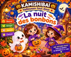 Aperçu - Préparation de séance / Séance complète - Kamishibaï | La nuit des bonbons | Halloween tout doux - Page de couverture