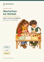 Vorschau - Arbeitsblätter - Wortarten im Herbst: 3 Lernstufen - Deckblatt
