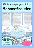 Vorschau - Arbeitsblätter - Mini-Lesespurgeschichte „Schneefreuden“ – Differenziertes Lesetraining im Winter - Deckblatt