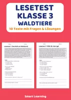 Vorschau - Arbeitsblätter - Lesetest Klasse 3 – Waldtiere | 10 Lesetexte - Deckblatt