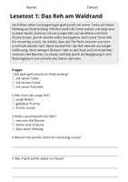 Vorschau - Arbeitsblätter - Lesetest Klasse 3 – Waldtiere | 10 Lesetexte - Seite 2